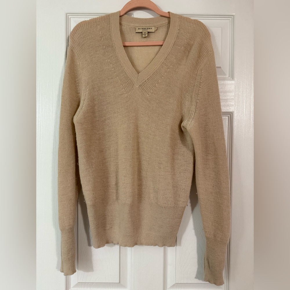 Burberry Beige V-Neck Sweater